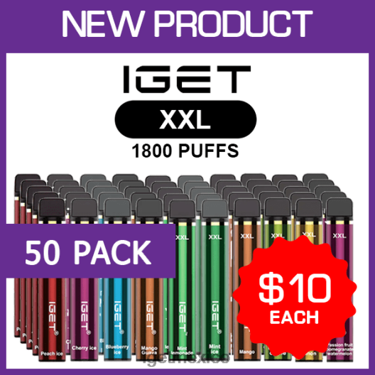 IGET Sale - xxl - 1800 inhalaciones - paquete de 50 N4LF8X477
