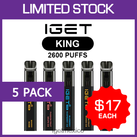 IGET Online - king - 2600 inhalaciones - paquete de 5 N4LF8X475