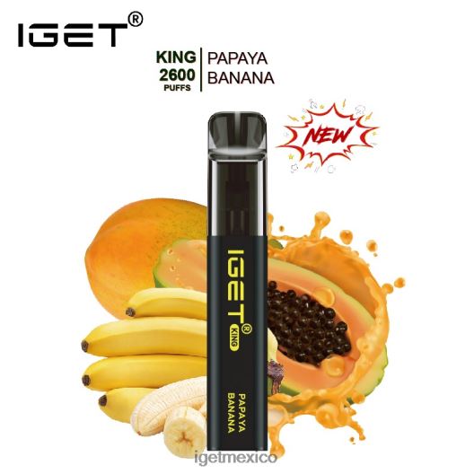 IGET Wholesale - rey - 2600 inhalaciones N4LF8X573 hielo de papaya y plátano
