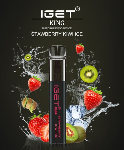 IGET Vape Online - rey - 2600 inhalaciones N4LF8X598 hielo de fresa y kiwi
