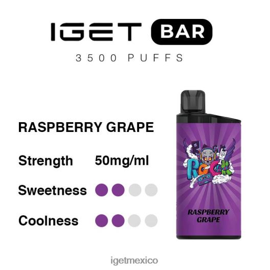 IGET Vape Sale - barra 3500 inhalaciones N4LF8X280 uva frambuesa
