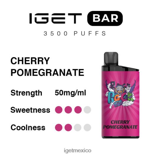 IGET Online - barra 3500 inhalaciones N4LF8X291 granada cereza