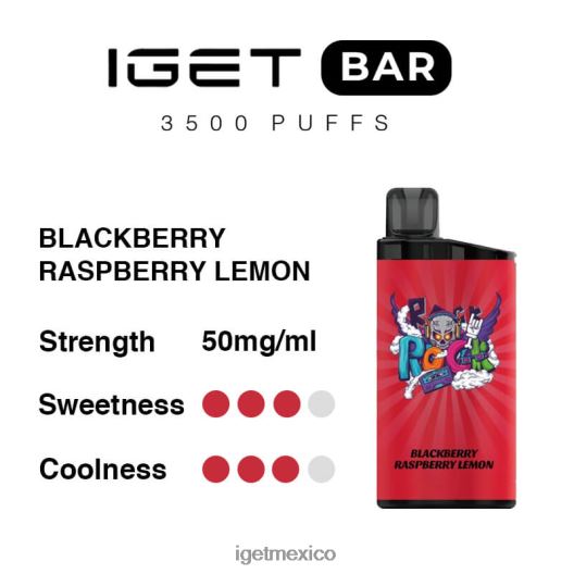IGET Discount - barra 3500 inhalaciones N4LF8X296 mora frambuesa limón