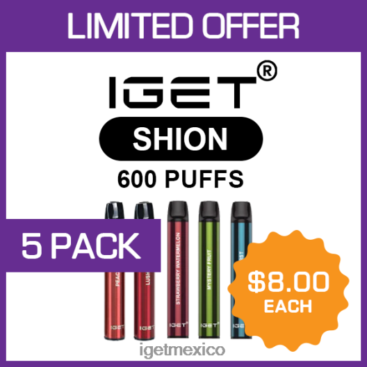IGET Vape - shion - 600 inhalaciones - paquete de 5 N4LF8X480