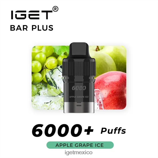 IGET Vape - barra plus pod 6000 inhalaciones N4LF8X253 hielo de uva de manzana