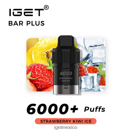 IGET Vape Sale - barra plus pod 6000 inhalaciones N4LF8X257 hielo de fresa y kiwi