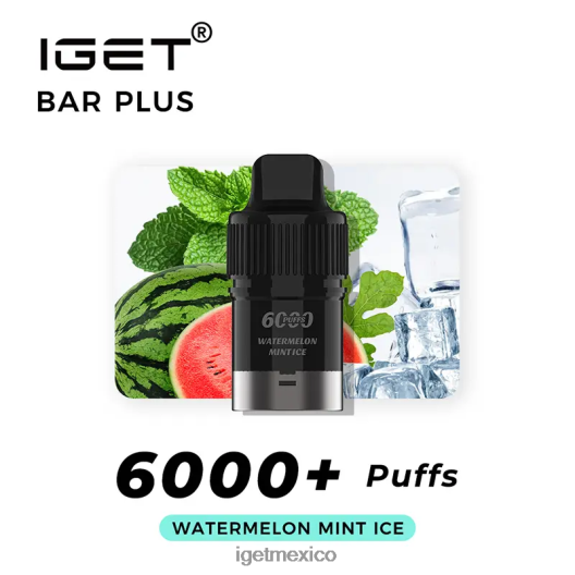 IGET Discount - Barra sin nicotina plus pod 6000 inhalaciones N4LF8X381 sandia hielo de menta